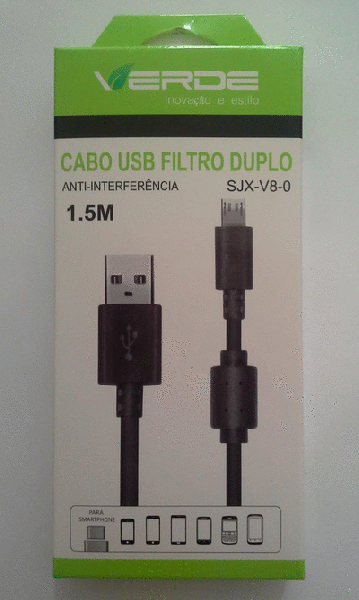CABO CARREGADOR E TRANSMISSOR DE DADOS - VERDE
