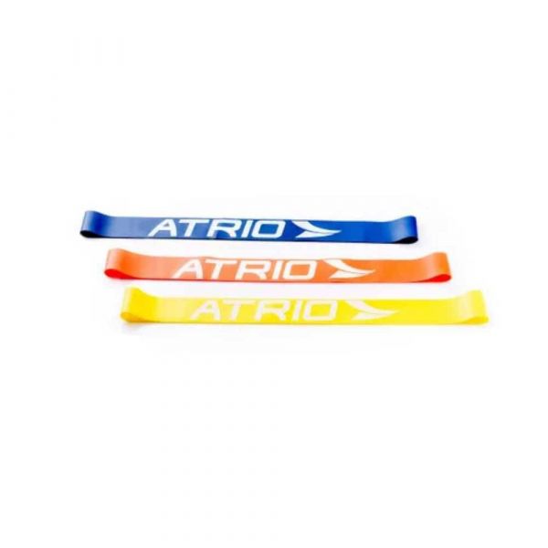 Kit Faixas Elásticas Atrio 3 Resistências Mini Band ES124 - Azul, Amarela e Laranja